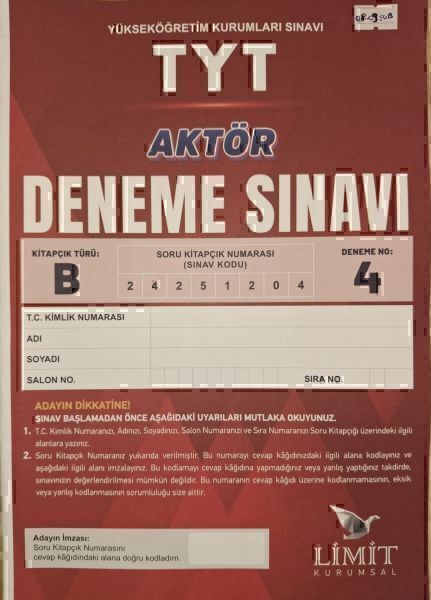 LİMİT 2 TG AYT (2025 SEZON)